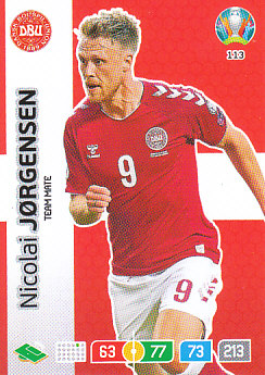 Nicolai Jorgensen Denmark Panini UEFA EURO 2020#113